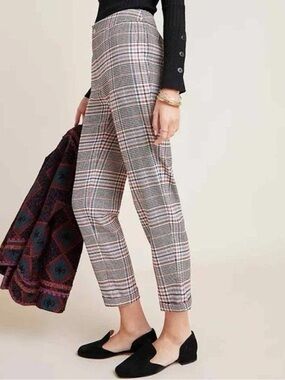 Anthropologie Malcolm Plaid Tapered Trousers